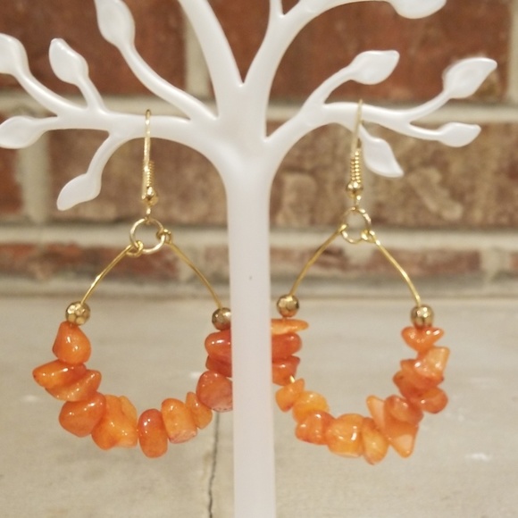 Natural Crystal Chip Beaded Necklace w/Earrings - Picture 7 of 8